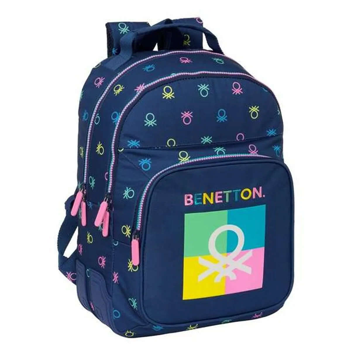 School Bag Benetton Cool Navy Blue 32 x 42 x 15 cm Double