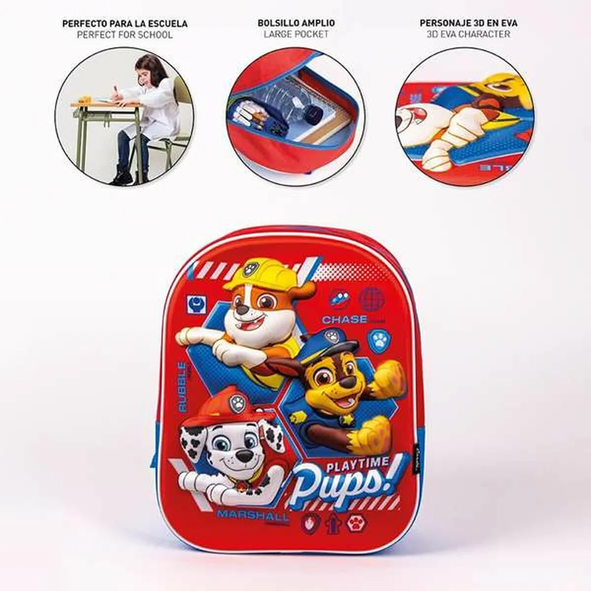 School Bag The Paw Patrol Red 25 x 31 x 10 cm