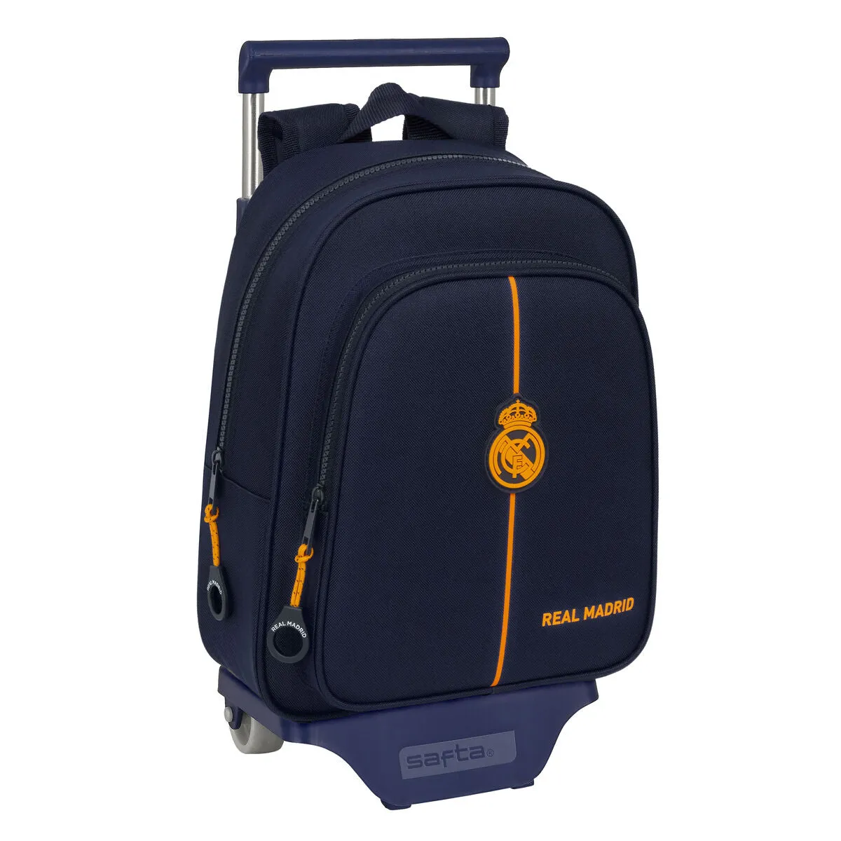 School Rucksack with Wheels Real Madrid C.F. 2nd Kit 24/25 Navy Blue 27 x 33 x 10 cm