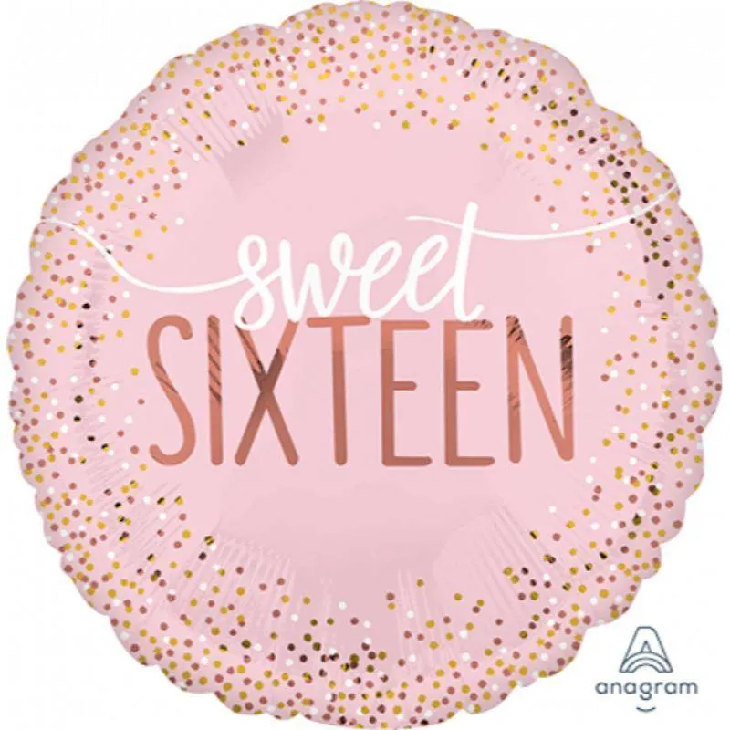 Sixteen Blush Foil Balloon - 45cm