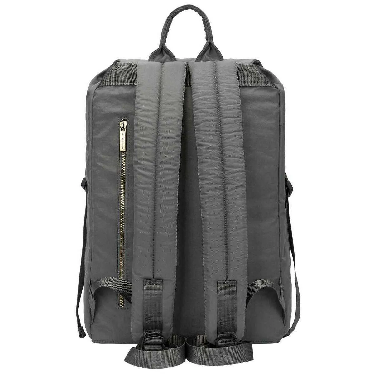 Smith and Canova Flapover Nylon Backpack - Dark Grey