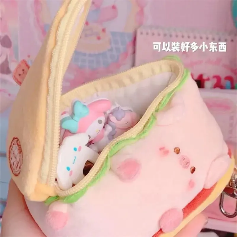 Sohiwoo Sandwich Pig Bag Cute Change Bag Cartoon Original Pencil Bag Stationery Box Small Capacity Stationery Bag Girls School Gift