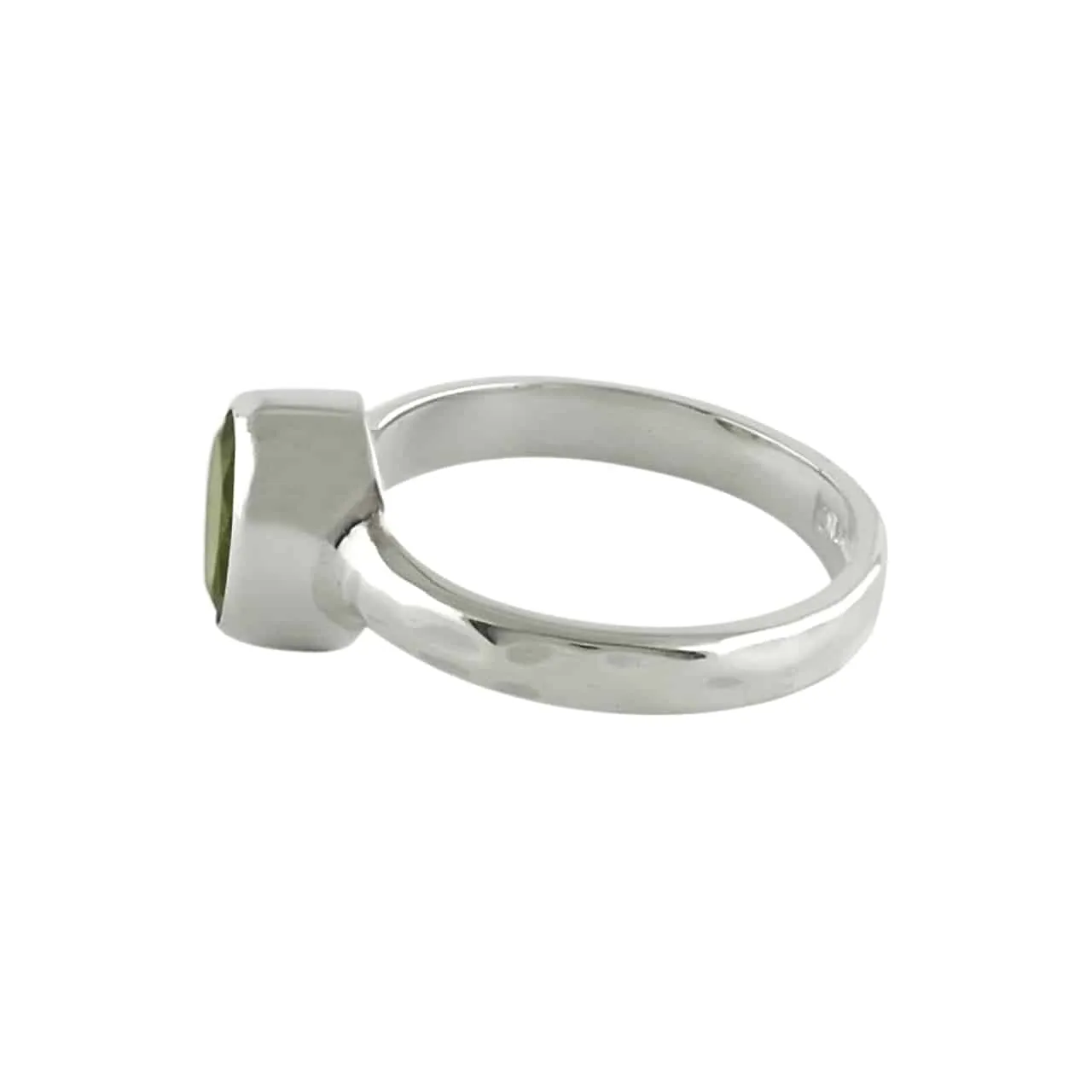 Starborn Faceted Moldavite 1ct Ring in Sterling Silver