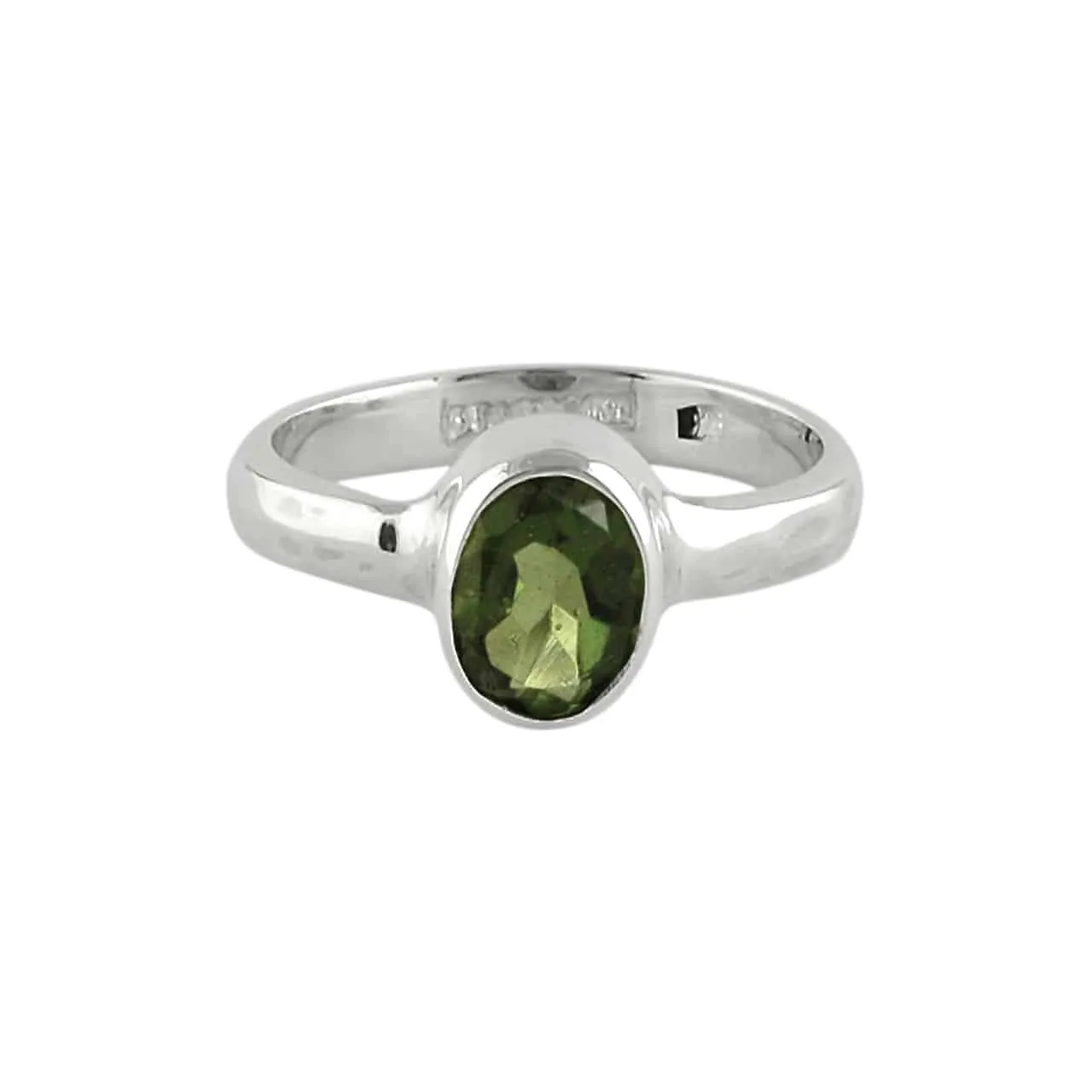 Starborn Faceted Moldavite 1ct Ring in Sterling Silver