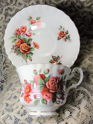 STUNNING Vintage Teacup and Saucer Royal Albert English Bone China Lush Roses CENTENNIAL ROSE Vintage Cup and Saucer Tea Time Cups and Saucers Bridal Gifts House Warming Gift