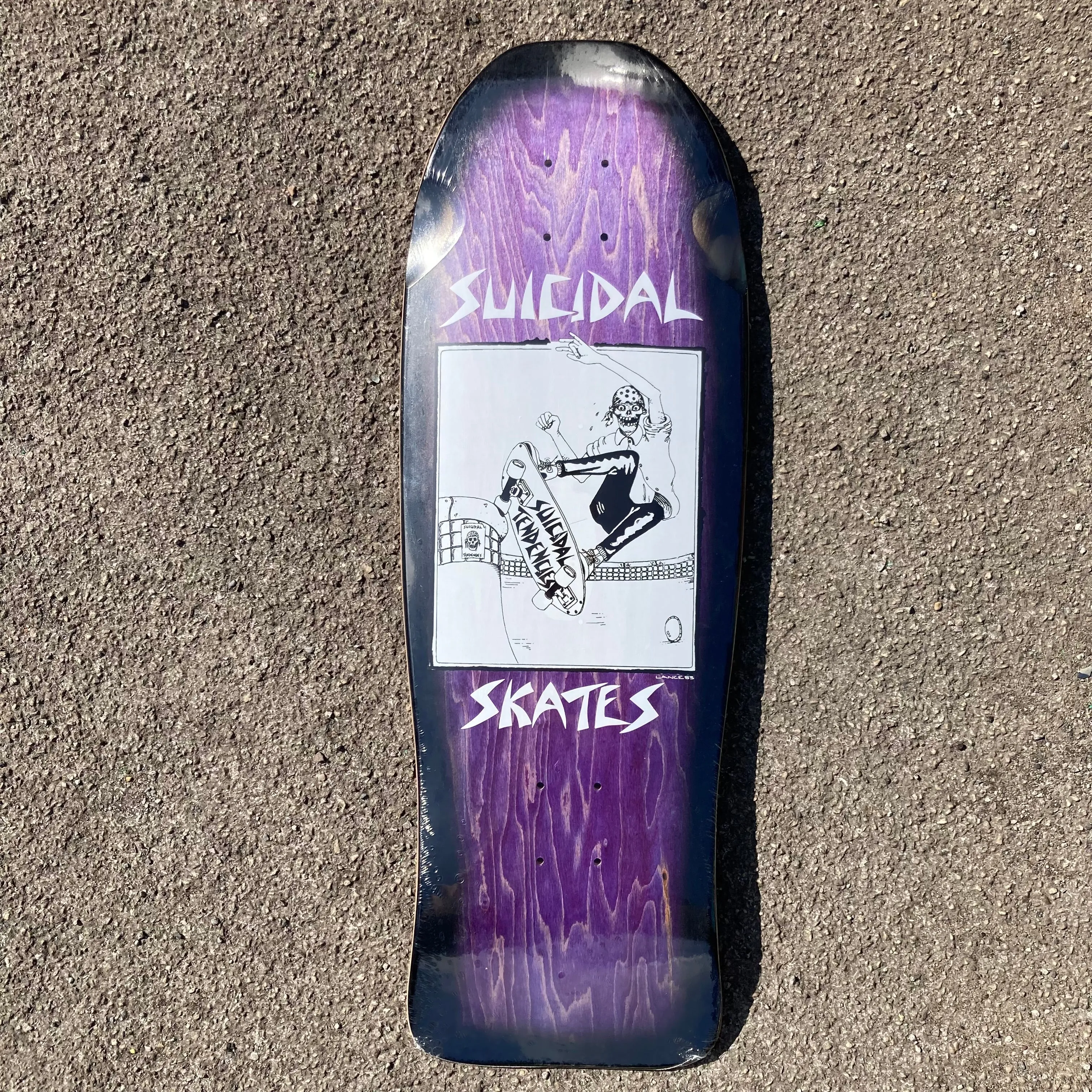 Suicidal Skates Pool Skater Reissue Skateboard Deck Purple Stain / Black Fade - 10.125 x 30.325