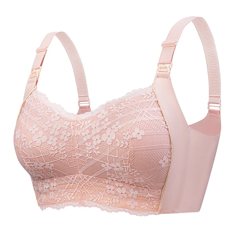 Tea fiber push-up unwired nursing bra top open buckle maternity underwear pregnancy and lactation feeding bra thin section