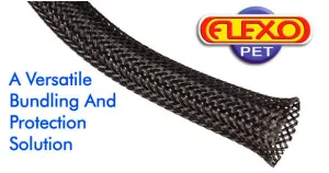 Techflex Flexo PET 1 1/4"-2 3/4" Expandable Tubing Black 50FT Roll