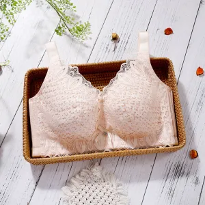 Thai natural latex underwear fat mm big chest small full cup large size no steel ring thin adjustable female bra