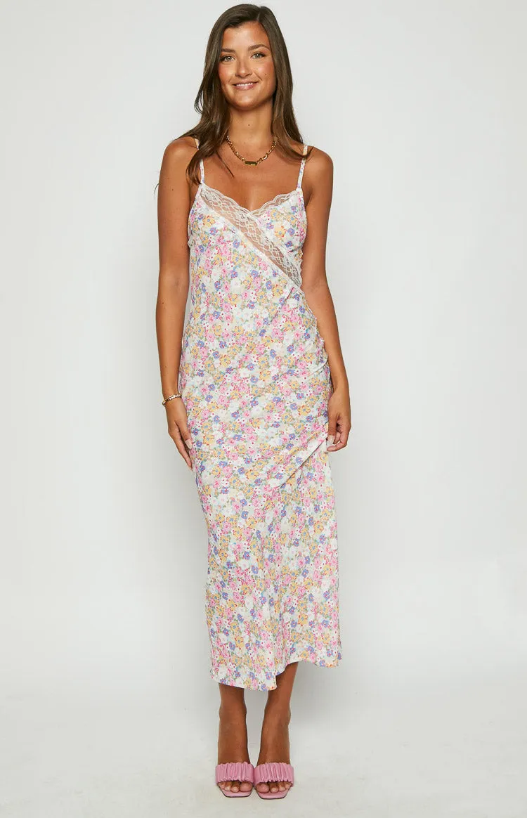 The Exclusive White Floral Lace Maxi Dress