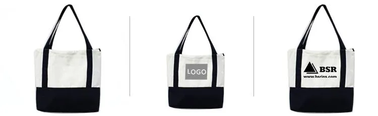 Thick Zippered Canvas Bag With External Pocket