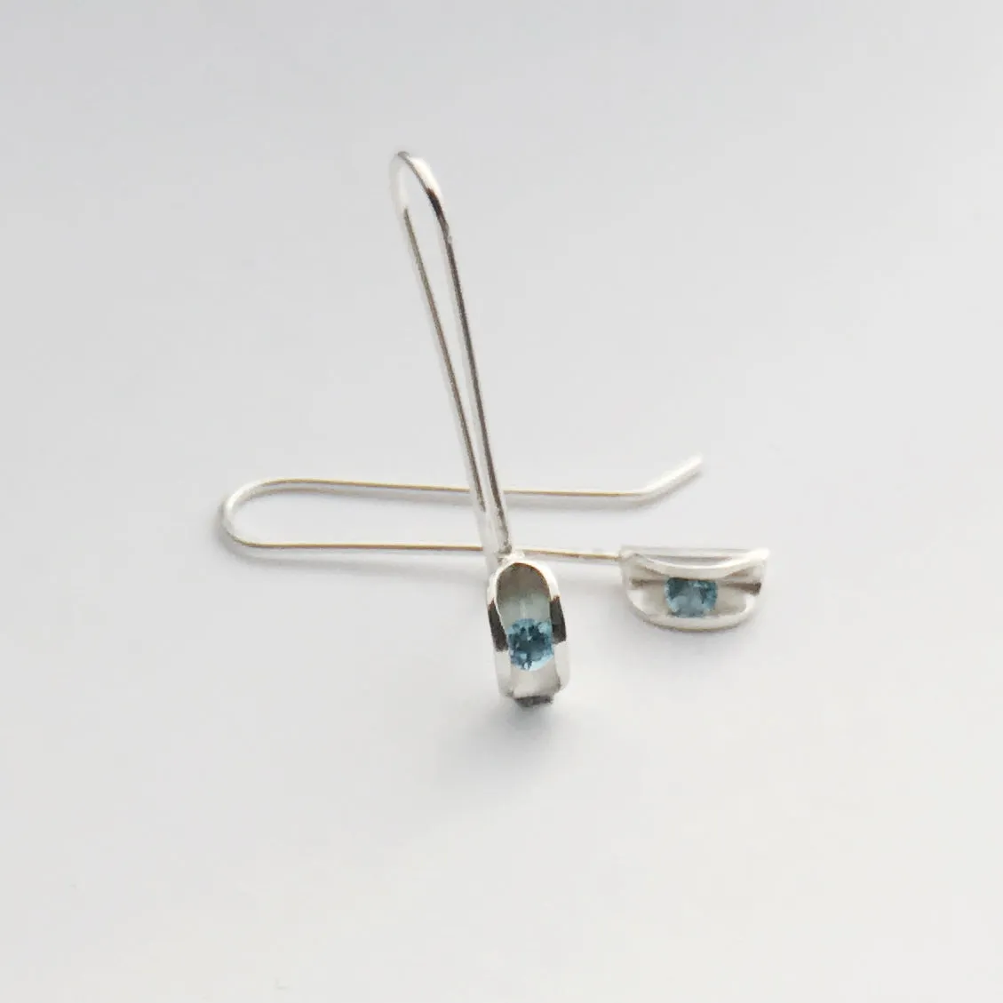 Topaz silver drop earrings