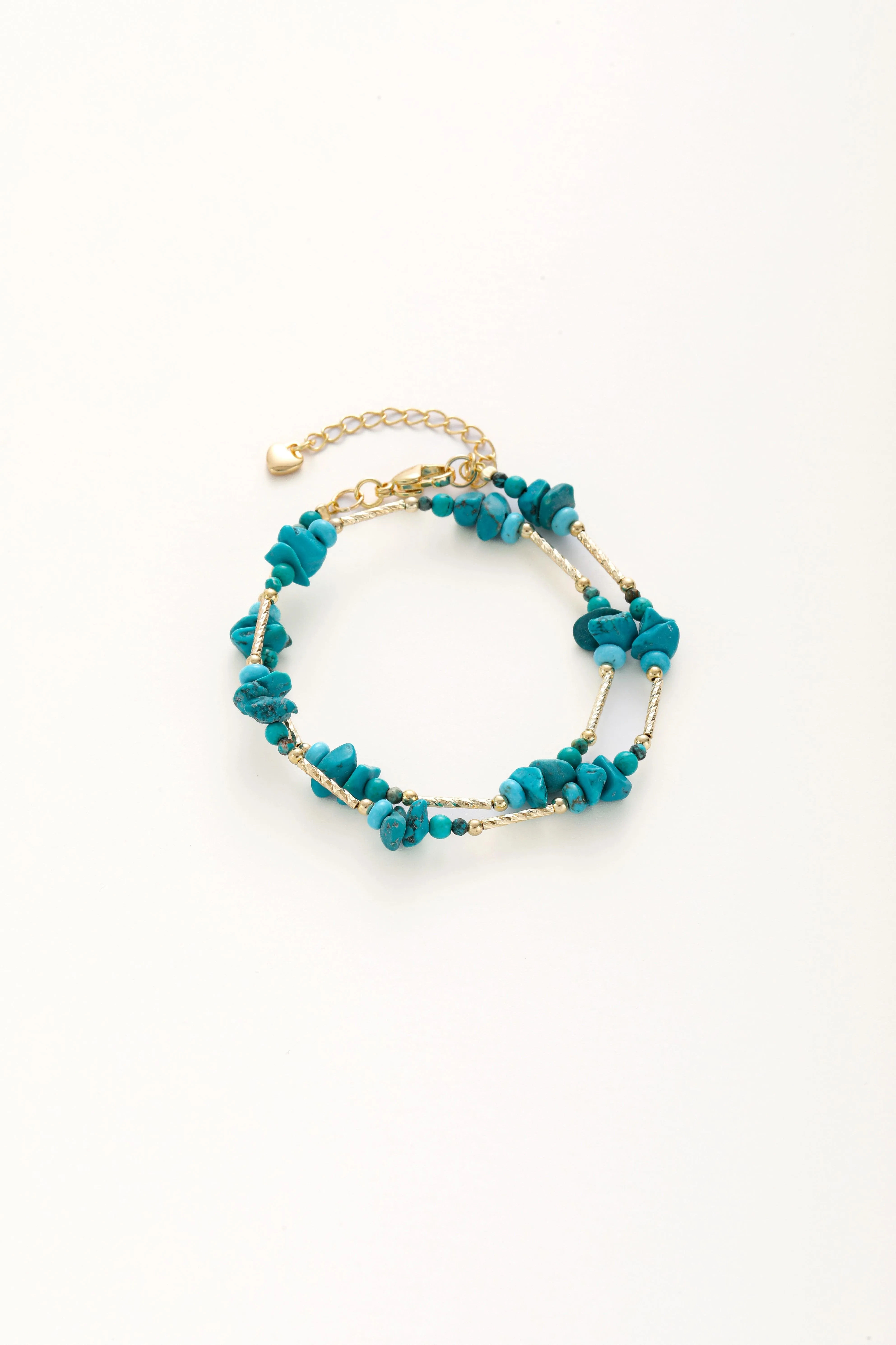 Turquoise Duo Strand Wrap Bracelet