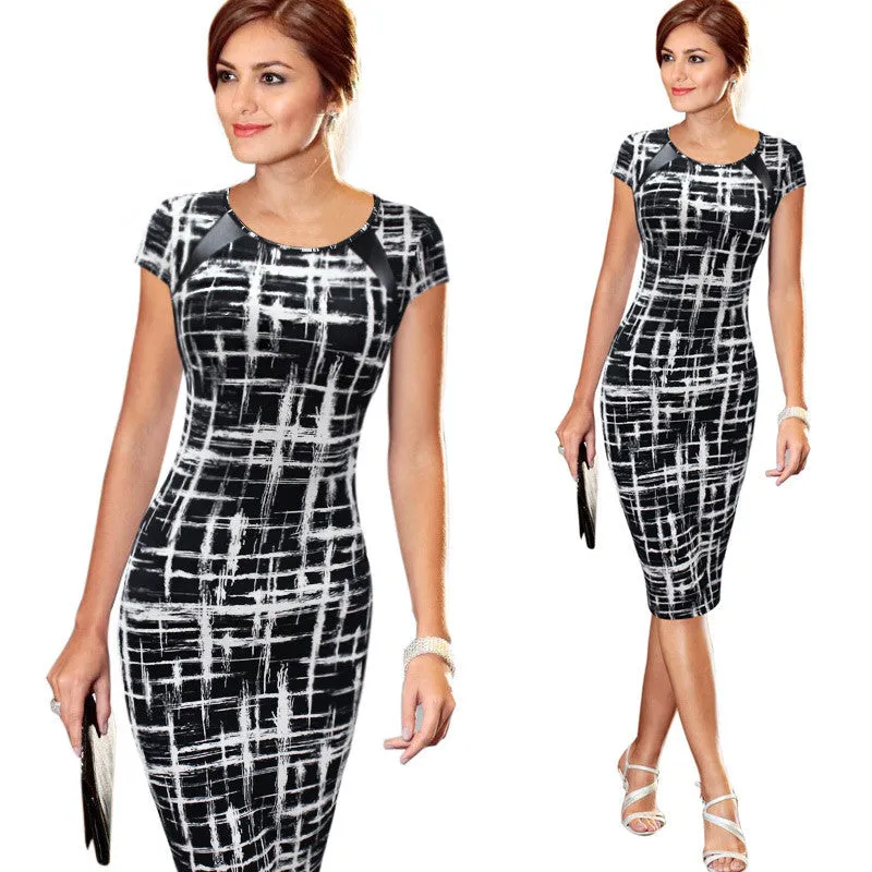 VenusFox Women Elegant Business Casual Bodycon Work Dress