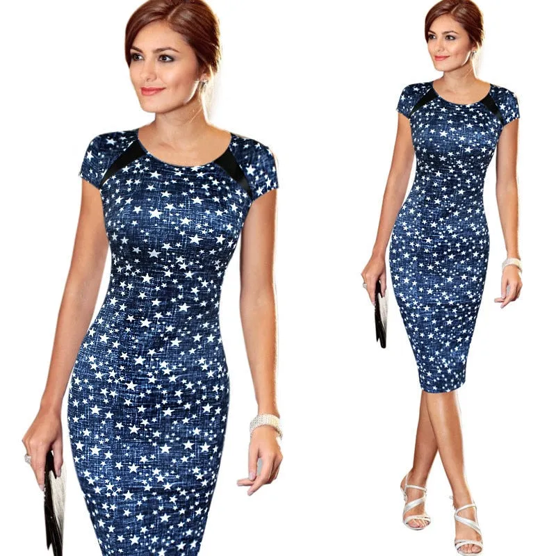 VenusFox Women Elegant Business Casual Bodycon Work Dress