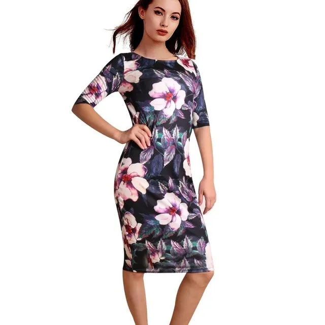 VenusFox Women Elegant Business Casual Bodycon Work Dress