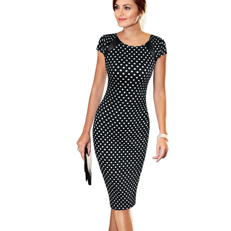 VenusFox Women Elegant Business Casual Bodycon Work Dress