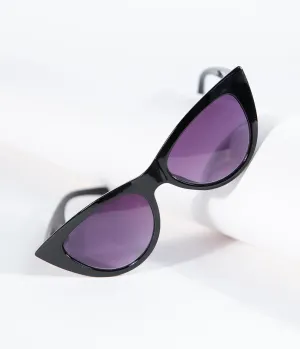 Vintage Style Black Sling Cat Eye Sunglasses