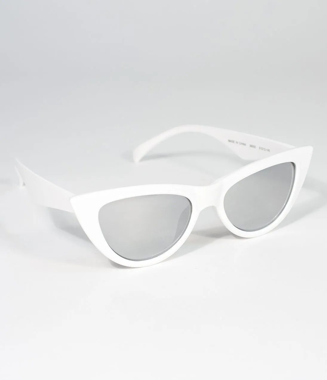 Vintage Style White Sling Cat Eye Sunglasses