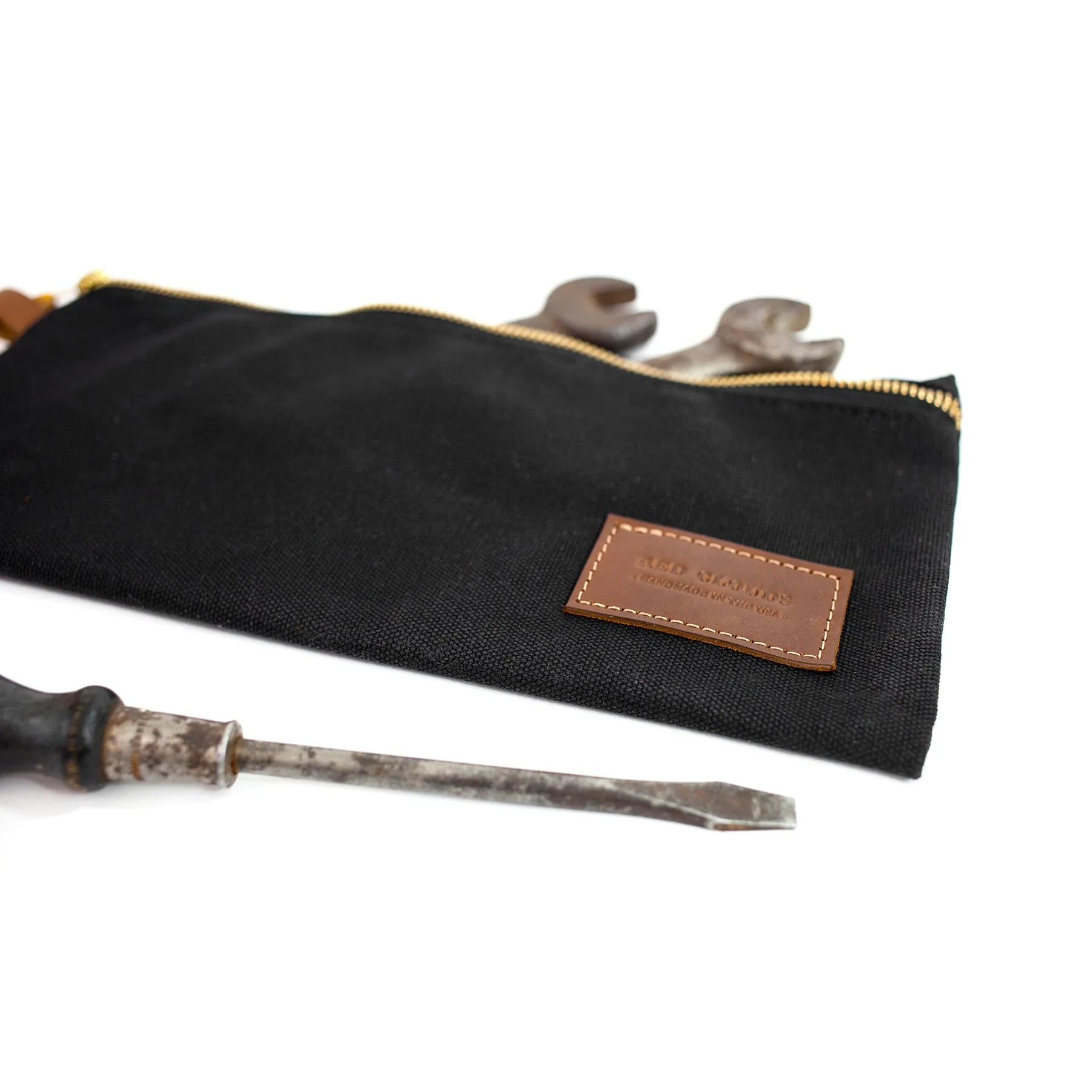 Waxed Canvas Tool Pouch - Black