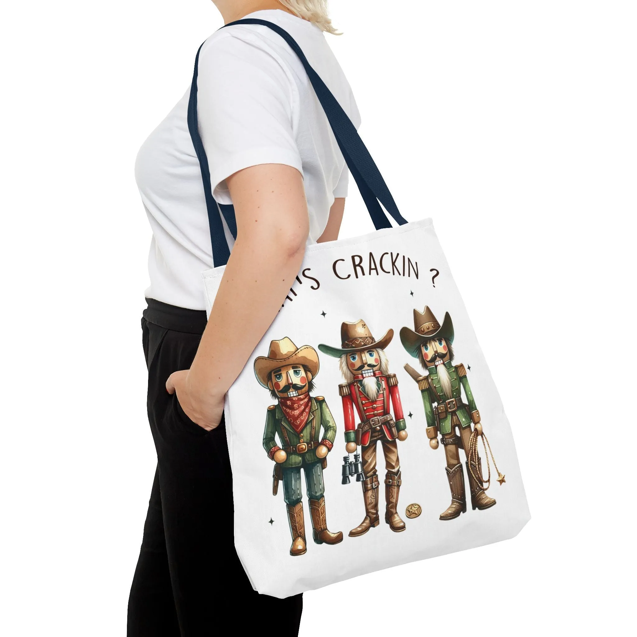 Western Themed Tote Bag - "What's Crackin?"