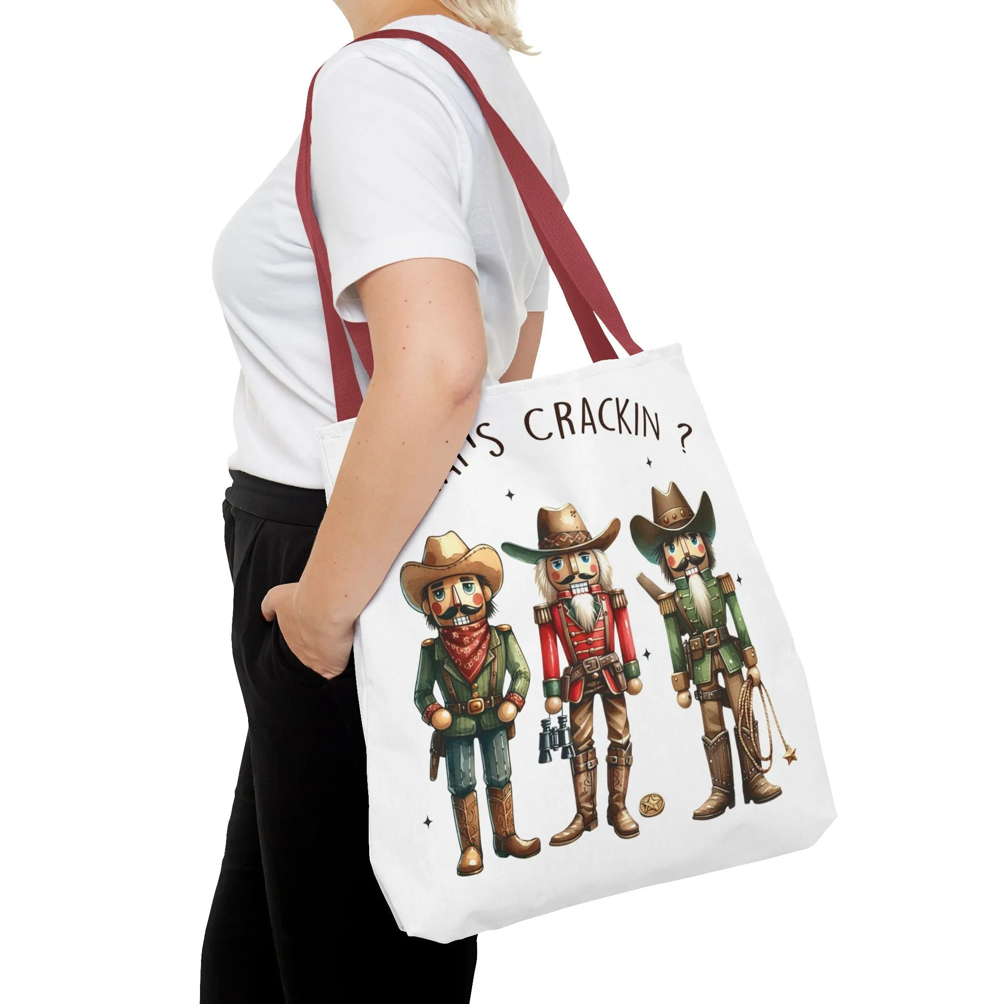 Western Themed Tote Bag - "What's Crackin?"