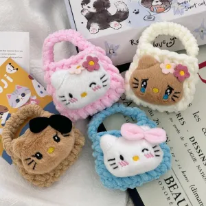 Wholesale  cute cat cartoon coin purse plush headphone bag storage bag Wallet