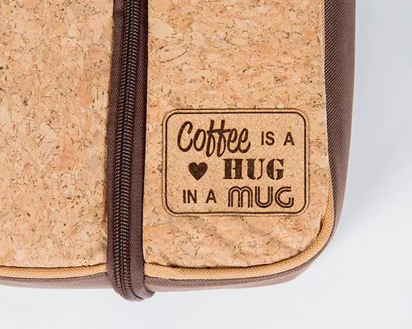 Yuppie Gift Baskets Cork Coffee Flask Bag | Brown