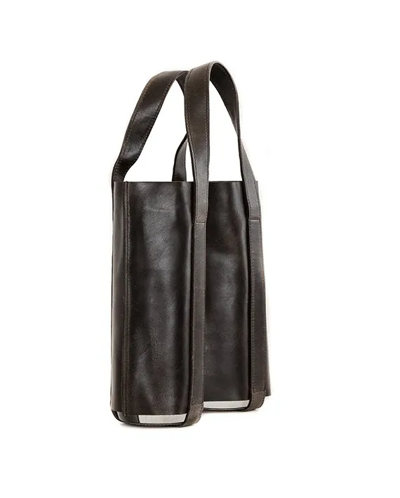 Zemp Picnic 2 Leather Wine Carrier | Waxy Brown